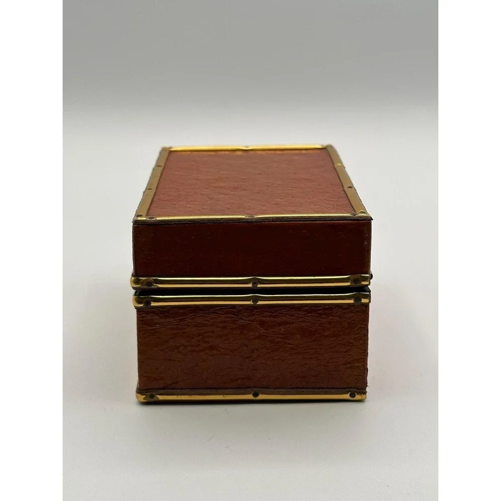 Vintage Bombay Co. Hinged Wood Brass Trinket Box - Antique Style